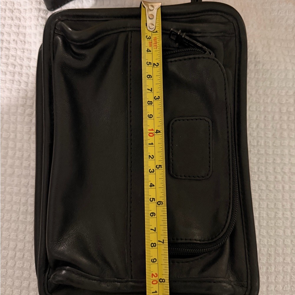 Men's Black Leather Tumi Organizer Bag - Picture 2 of 3